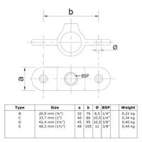 Doos Dubbel oogdeel in 1 lijn-D / 42,4 mm (60 stuks)